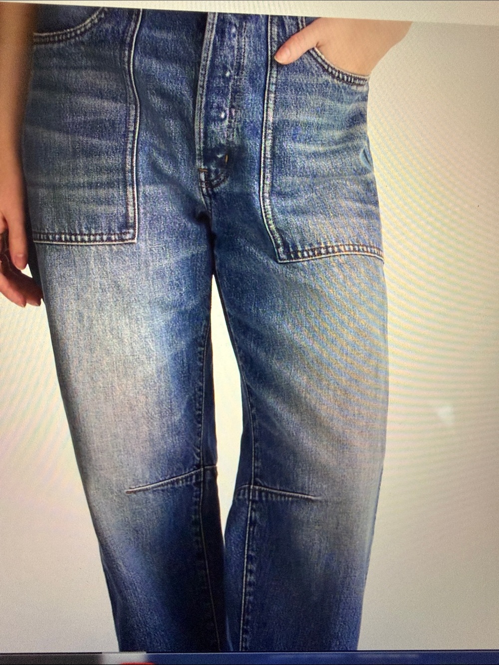 Madewell women’s Darted Barrel Leg Jean- 32